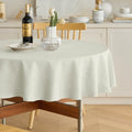 Waterproof Round Tablecloth for Round Dining Table (Light Grey / 70" (Round))
