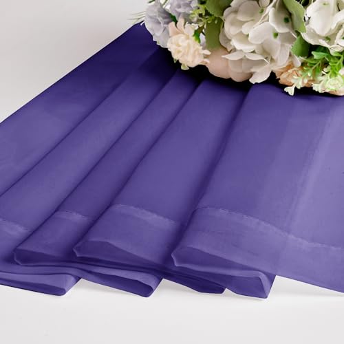 Purple Sheer Valances for Windows (Purple / 42"W x 16"L (Pack of 2))
