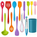 14 Pcs Silicone Kitchen Cooking Utensils Set with Holder (Colorful)