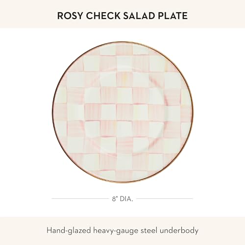 Enamel Salad and Dessert Plate (Rosy Check / 1 Plate)