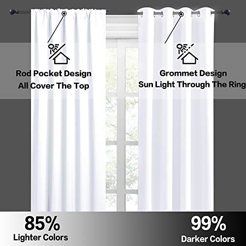 Basement Bathroom Kitchen Cafe Privacy Window Curtains 30 inches (Pure White / 34"W x 30"L (Pack of 2))