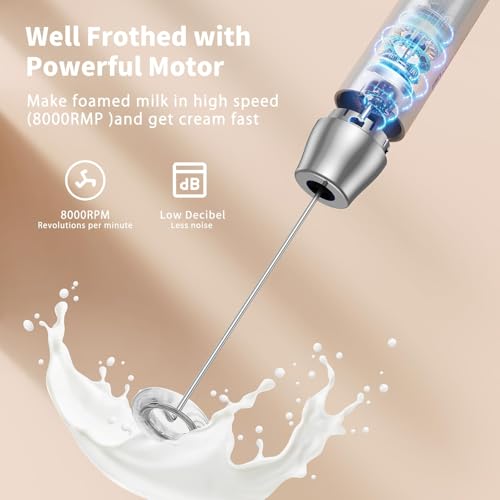 LunaFro Rechargeable Milk Frother (Sliver)