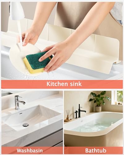 Kitchen Sink Splash Guard 30" 18" 23" Self (Cream / 30" x 3.5")