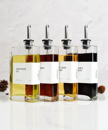 Olive Oil Dispenser for Kitchen (Silver / Set of 4)
