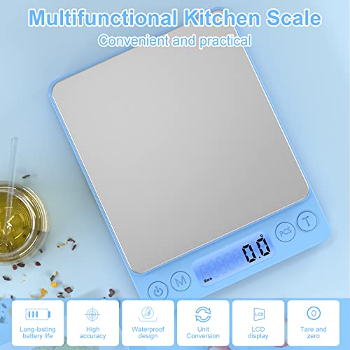 Digital Food Scale for Food Ounces and Grams (Blue)