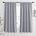 Extra Wide Blackout Curtains for Bedroom Living Room 63 inch Long (Silver Grey / 62"W x 63"L (Pack of 2))