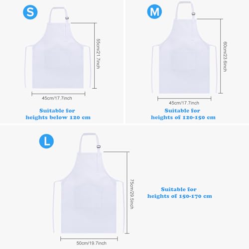 Kids Aprons with Large Pocket 2 Pack (Medium / Whitex2)