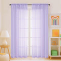Lavender Sheer Curtains for Window 72 inches Long 2 Panels Set (42"W x 72"L (Pack of 2) / Lavender)