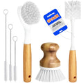 6 Pack Dish Brush with Bottle Brush Scrub Brush Straw (White)