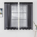 2 Panels Sheer Curtains for Living Room 54 X 45 Inches Black (Black / 54"W x 45"L (Pack of 2))