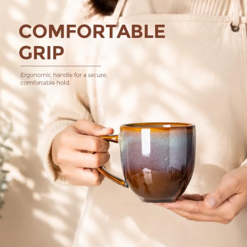 Ceramic Coffee Mugs Set of 6 (Dusk Blue / 12 OZ (Set of 6))