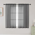 Grey Sheer Curtains for Bedroom Living Room 45 Inch Length 2 Panels (Grey / 42"W x 45"L (Pack of 2))