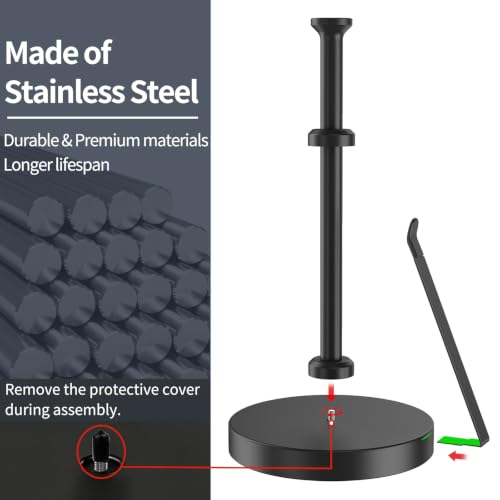 Countertop Paper Towel Holder for Kitchen (Black)