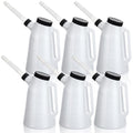 6 Pack 2 Quart Oil Measuring Container Oil Jug for Automotive Fluids (Black / 2 Quart)