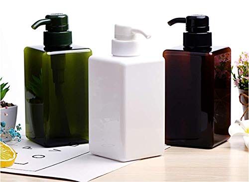 Plastic Pump Bottle Refillable Lotion Soap Dispenser 15oz White 2 Pack (15oz/450ml / White)