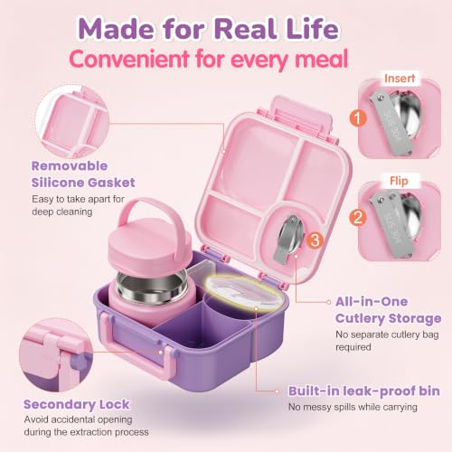 Bento Box for Kids (Purple Pink)