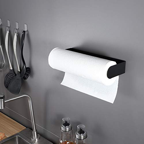 Black Paper Towel Holder (Black/Adhesive)