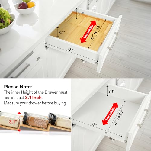 Bamboo Spice Drawer Organizer (Natural)
