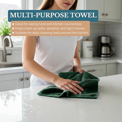 Kitchen Towel Set 8 Pc (Terry - Olive / Kitchen Towel Set - 8 Pack)