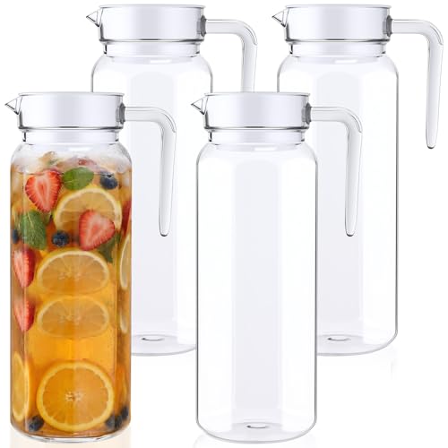4 Pcs Acrylic Water Pitcher with Lid (37 oz / star anise)