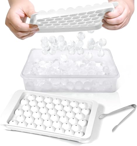 Ice Cube Tray with Lid and Bin (0.8"-2 pack / White)