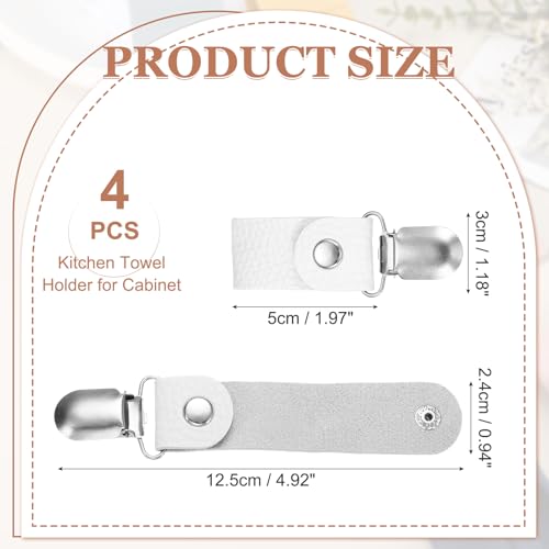 4 Pcs Towel Ring Holder with Clip (White)