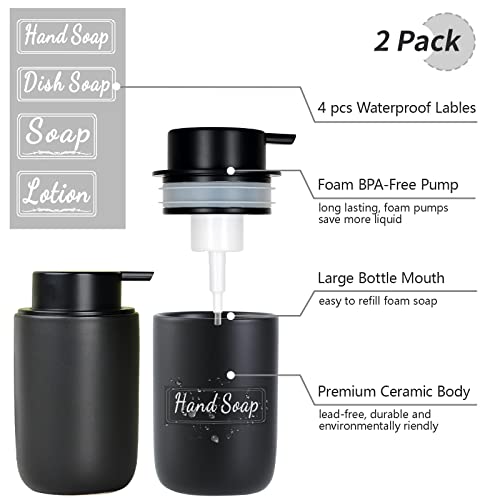 Foaming Soap Dispenser Set (Black-2 Pack)