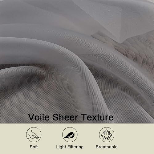 Cafe Curtains 36 Inch Length Tier 2 Pieces (Grey / 42"W x 36"L (Pack of 2))