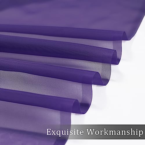 Purple Sheer Curtains 63 inch Length 2 Panels Set (Purple / 42"W x 63"L (Pack of 2))