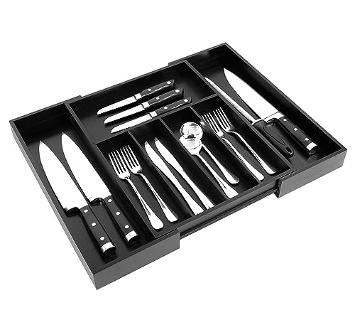 Bamboo Drawer Organizer (Black / Large)