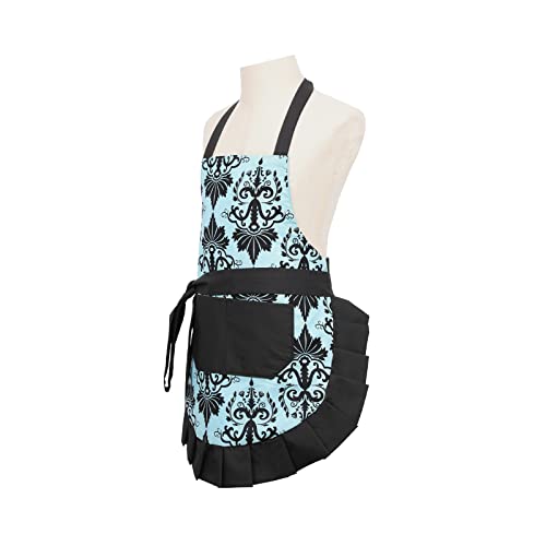 Kids Aprons for Girls with Pockets (Blue-child)