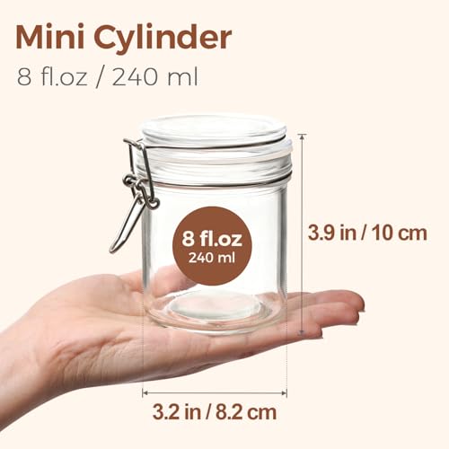 Small 8 oz Glass Jars with Airtight Lids 12 Pack Jam Pantry (8oz*12)