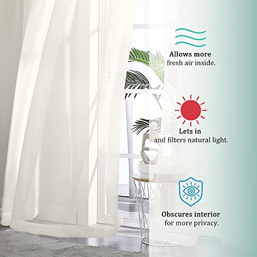 Ivory Sheer Curtains 90 Inches Long 2 Panels (Ivory / 42"W x 90"L (Pack of 2))