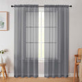Grey Sheer Curtain for Bedroom Living Room 72 Inches Long 2 Panels Set (Grey / 42"W x 72"L (Pack of 2))
