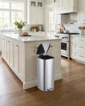 8 Gallon Step Square Trash Can with Soft (Silver)