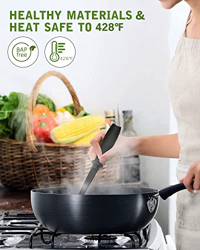 2Pack Meat Chopper Hamburger Masher Ground Beef Smasher Utensil Mix Tool (2 Pack-Black)
