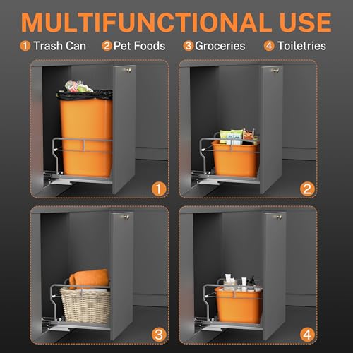 Pull Out Trash Can Cabinet with Soft (Single)