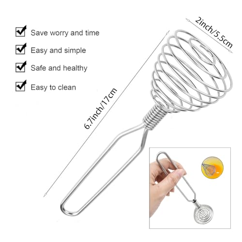 Stainless Steel Spring Coil Whisk 1 Pack (Medium / Silver1 6.7in)