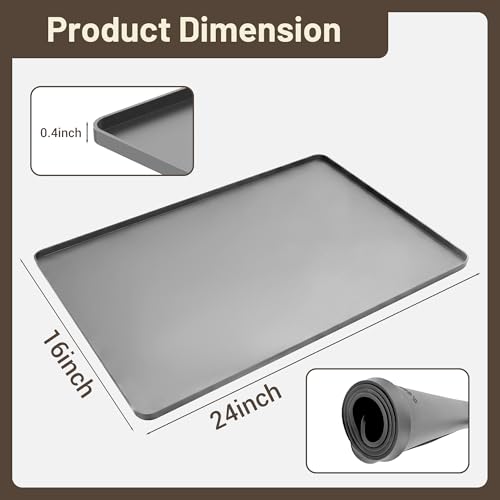Silicone Coffee Mat for Countertop (Gray / 24" x 16")