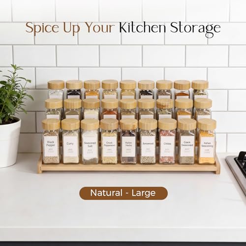 Spice Rack Organizer for Cabinet (Bamboo / L)
