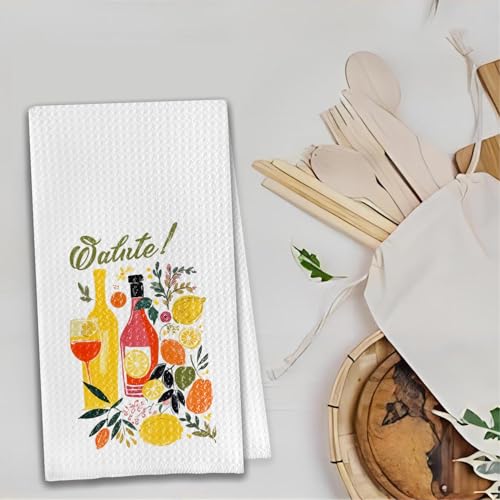 Italian Salute Cheers Wine Kitchen Towels (Italian Salute Cheers Wine)