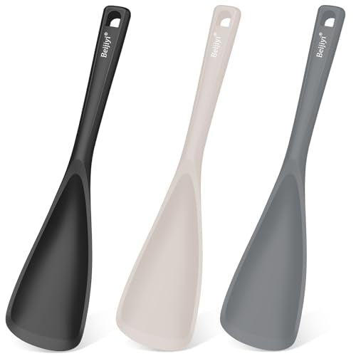Silicone Cooking Spoons for Nonstick Cookwares (Black/Grey/Khaki)