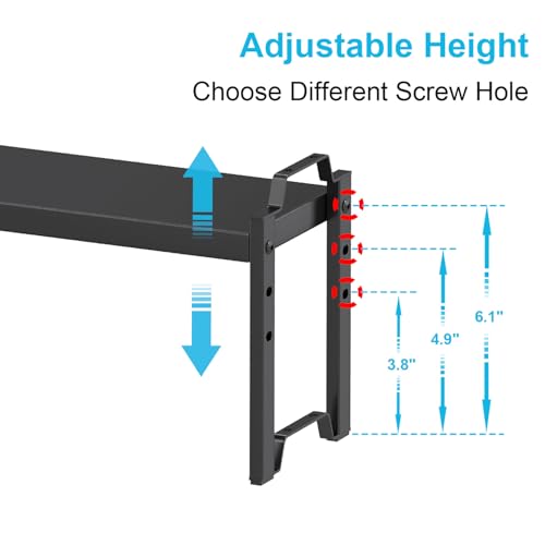 Narrow Expandable Cabinet Shelf Organizer 5.51" Width (Black / 2 Pack Narrow Model: 12.5"-20.5"L × 5.5"W × 7.9"H)
