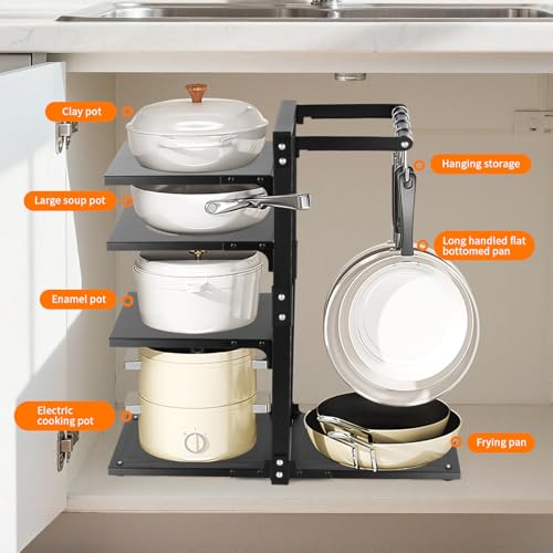 4 Tier Pot and Pan Organizer Rack (pot rack5+5)