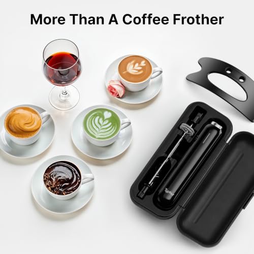 InstaWhisk Electric Milk Frother with Storage Case & Stand (Red)