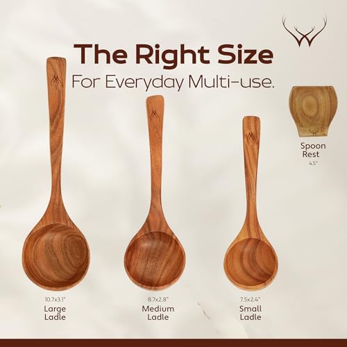 4Pcs Wooden Ladle Set