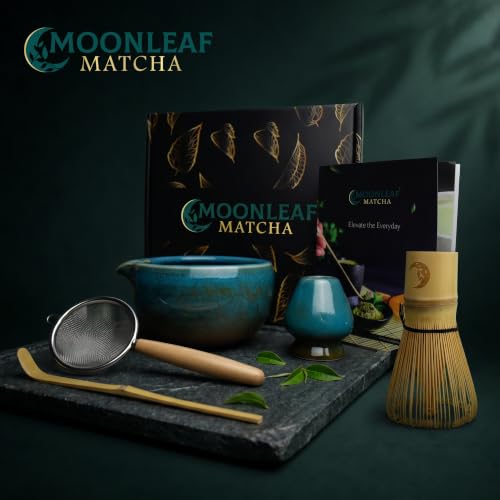 Set | 5-Piece Japanese Matcha Whisk Kit with Ceremonial Ceramic Bowl, Bamboo Whisk, Stainless Sifter, Bamboo Scoop & Holder | Premium Matcha Tea Set Gift for Beginners & Enthusiasts