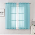 Aqua Sheer Curtains for Living Room 63 Inch Length 2 Pcs (Aqua / 42"W x 63"L (Pack of 2))