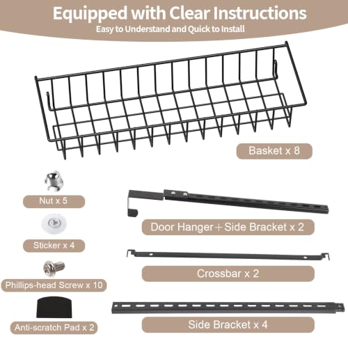 8 Tier Pantry Door Organizer (Black / 8-Tier)