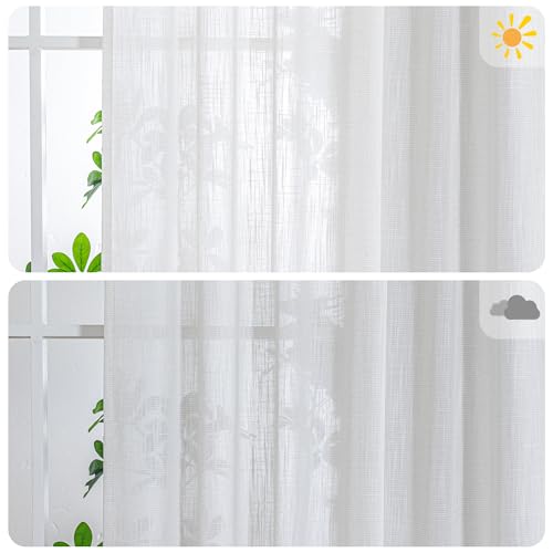90 Inch Natural Curtains for Sliding Glass Door Windows (100"W x 90"L (Pack of 1) / Beige White)